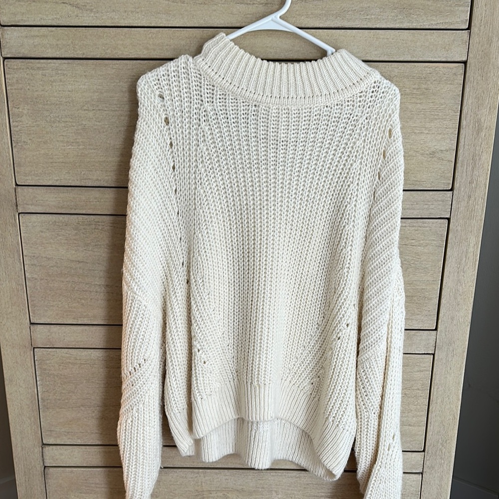 H&M Cream Cowl Neck Chunky Knit Sweater